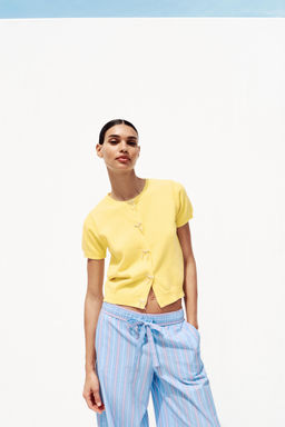 CARDIGAN WITH FAUX PEARL TIES - Zara фото 10