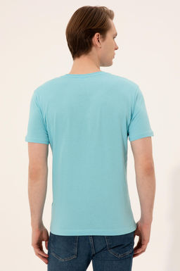 Erkek Turkuaz Bisiklet Yaka Ti__rt