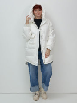 Куртка зимняя женская с капюшоном модная белого цвета 7341Bl - Visdeer фото 15