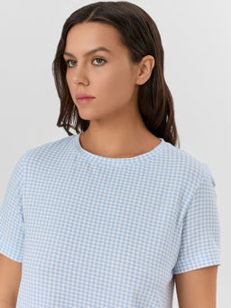 Сорочка ночная женская Mark Formelle голубая клетка  фото 3