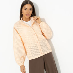 Бомбер фактурный из органзы, Неоновая нежность