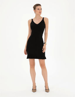 Siyah Ex. Slim Fit Triko Elbise - Pierre cardin фото 3