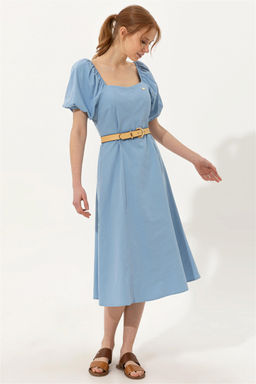 Женское синее тканое платье Неожиданная скидка в корзине - U.s. polo assn фото 3