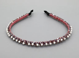 Ободок для волос с цирконом, цвет сиреневый