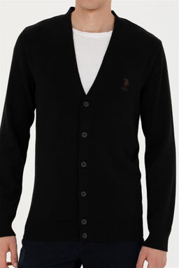 Мужской черный базовый трикотажный кардиган - U.s. polo assn фото 13