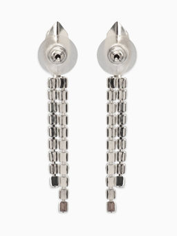 Набор 2 пред-а: серьги, колье "Вечерний шик" лепестки, цвет бело-тёмно-синий в серебре