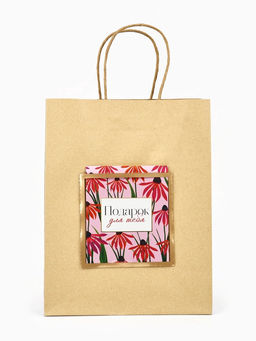 Цена за 2 шт. Пакет крафтовый с открыткой Подарок, MS 18?10?23 см