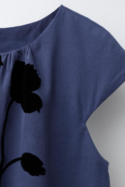 FLOCKED FLORAL DRESS - Zara фото 3