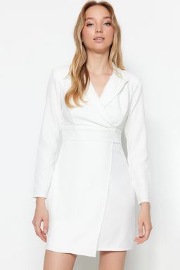 TRENDYOLMILLA Kahverengi Kruvaze Mini Dokuma Elbise TWOSS23EL00113 фото 3