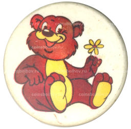 Значок Медвежонок с цветком