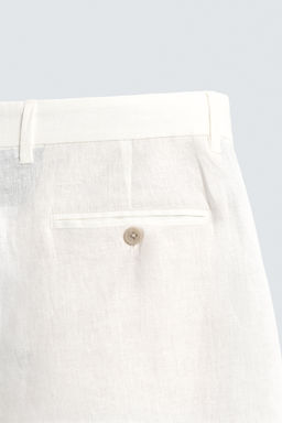 BERMUDA REGULAR FIT 100% LINO / Blanco