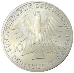 10 марок 1994 года G Германия 250 лет со дня рождения Иоганна Готфрида Гердера