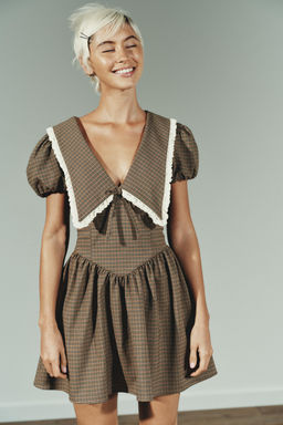 CHECKED DRESS WITH PETER PAN COLLAR - Zara фото 4