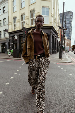 WIDE SATIN TROUSERS WITH BELT