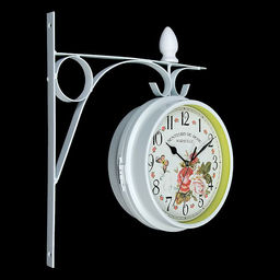 Часы настенные интерьерные «Розы», двусторонние, на подвесе, плавный ход, 40×32 см, циферблат d=17 см, от батареек 2хАА