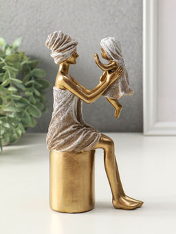 Сувенир полистоун "Мама с малышом - после водных процедур" 5,5х11х19 см