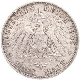3 марки 1909 года А Германия (Пруссия)