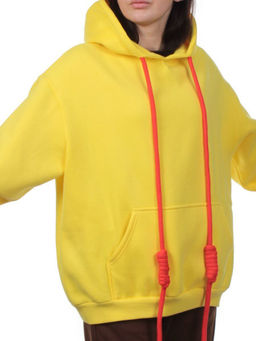 2226 YELLOW Толстовка женская (85% хлопок, 10% полиэстер, 5% спандекс) - Fashion фото 3
