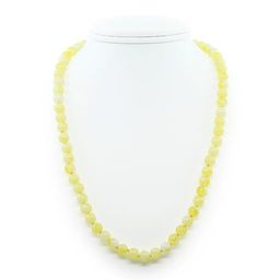 Бусы янтарь молочный (имитация), круглые 8мм, короткие 55