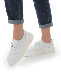 05-PDA97-1 WHITE Кроссовки женские (натуральная кожа)