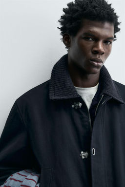 TOGGLE JACKET WITH CONTRAST COLLAR - Zara фото 5