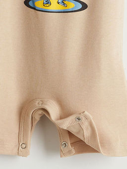 Bisiklet Yaka Avokado Bask?l? Erkek Bebek Tulum