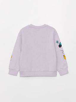 Bisiklet Yaka Minnie ve Mickey Mouse Bask?l? Uzun Kollu K?z ?ocuk Sweatshirt - Waikiki фото 2