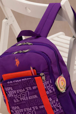 Фиолетовая школьная сумка для девочки - U.s. polo assn фото 2
