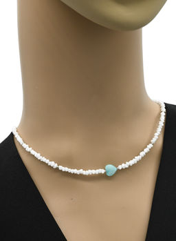 Чокер Сердце из циркона огранка 3мм, цв.белый, 39см - Радуга камня фото 2