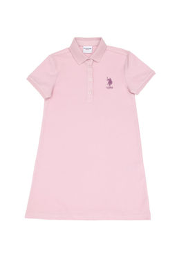 K_z _ocuk A__k Pembe Polo Yaka _rme Elbise Sepette S_rpriz _ndirim - U.s. polo assn фото 4