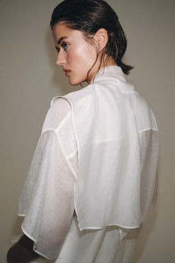 CAMISA PA?UELO ZW COLLECTION / Blanco - Zara фото 3