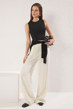 Siyah*001 Crop Basic Ince Bluz TWOSS22BZ1173
