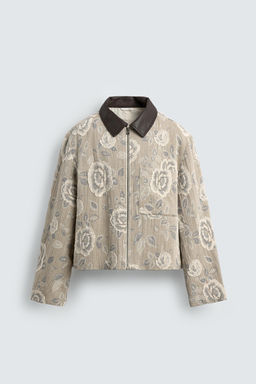 CAZADORA JACQUARD FLORAL IRREGULAR / Beige oscuro - Zara фото 8