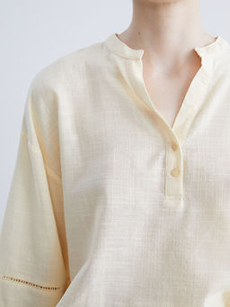 Ka??k Yaka Oversize Bluz