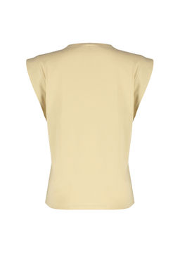 Koyu Bej %100 Pamuk Vatka Gorunumlu Basic Bisiklet Yaka Orme T-Shirt TWOSS20TS0021