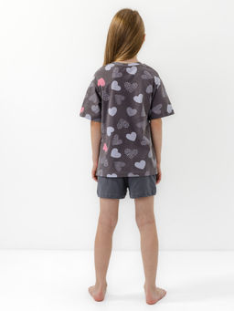 CHILLEASY 180007C-29 Комплект пижама для девочки (футболка, шорты), Антрацит
