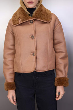 Camel Oversize Kal?p Pelus Detayl? Suet Mont TWOAW26MO00073 - Trendyolmilla фото 7