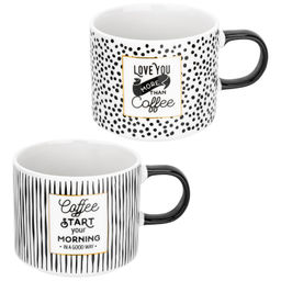 Набор кружек 2 пр. 400 мл 13,8*9,5*8,5 см "Кофе" фарфор NEW BONE CHINA