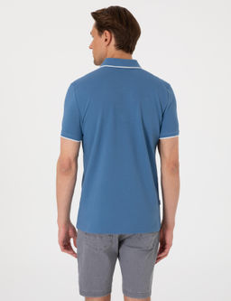 Koyu Mavi Slim Fit Polo Yaka Ti__rt - Pierre cardin фото 5