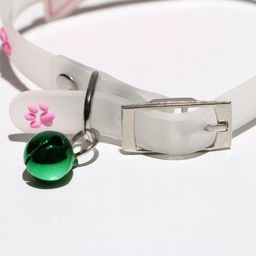 Ошейник Бантик, 28 х 1 см, ОШ 18-24 см, прозрачный/розовый - Пижон фото 3