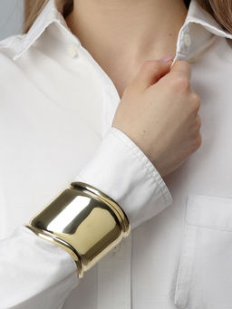 Браслет манжета «Изгиб», d=6 см, цвет золото