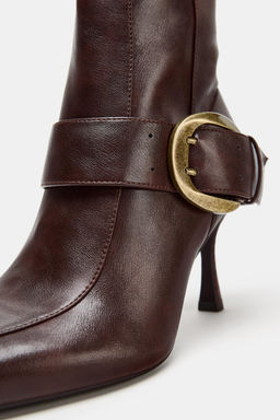 HIGH-HEEL BOOTS WITH METAL BUCKLE - Zara фото 7