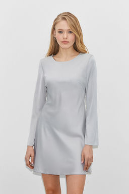 Платье из атласа расклешенного силуэта - Mollis фото 2