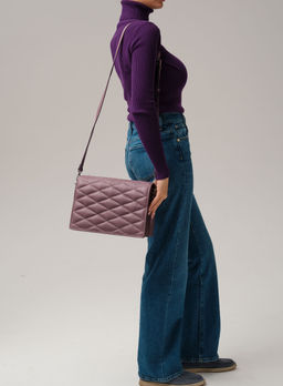 Кожаная сумка Azaro 30795 лиловая тень