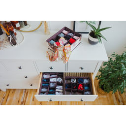 Органайзер для хранения белья Доляна Астра, 12 ячеек, 322412 см, коричневый  фото 3