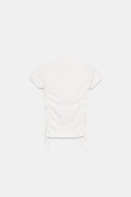 CAMISETA FRUNCES AJUSTABLES / Crudo - Zara фото 4