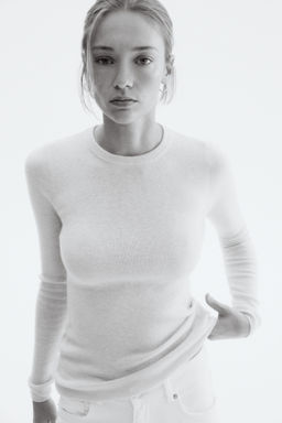 Top en punto fino de mezcla de cachemira - H&m фото 4