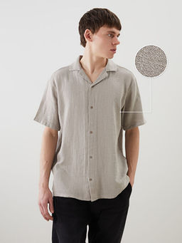 Regular Fit K?sa Kollu Erkek Dokulu G?mlek