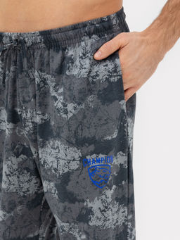 Брюки мужские серые с принтом "камуфляж"