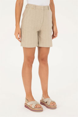 Женские тканые шорты цвета хаки Неожиданная скидка в корзине - U.s. polo assn фото 2